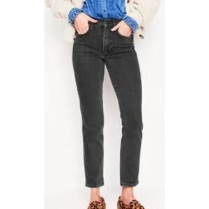 Boden Girlfriend Jeans Mid Rise Slim Straight Black Gray Denim 10P Petite 10 New